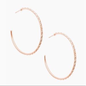 Kendra Scott Val Hoop Earrings in Rose Gold with Iridescent Crystal